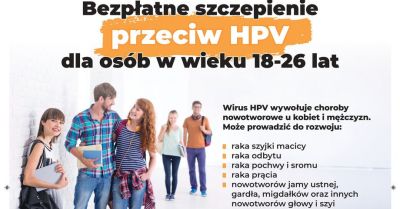 Bezpłatne szczepienia HPV dla osób w wieku 18-26 lat